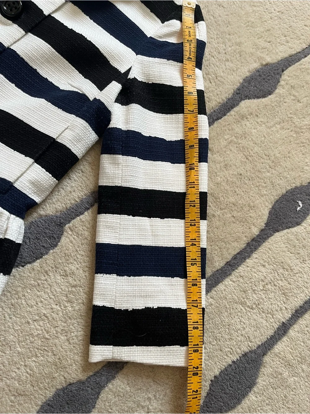 kate spade Navy and White Striped Peplum Blazer